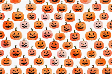 Fototapeta premium Jack-o'-lantern pattern seamless background