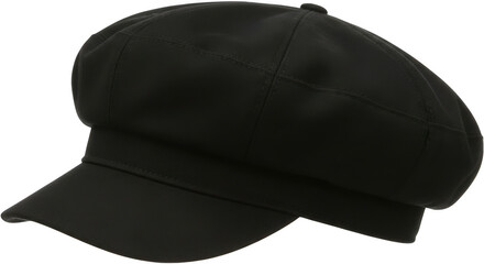 Black newsboy cap isolated on transparent background