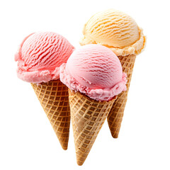 Blueberry ice cream scoop in cone with fresh berries on dark background, A magical summer dessert concept, created with generative ai