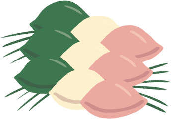 Traditional Korean Songpyeon Rice Cake Illustration