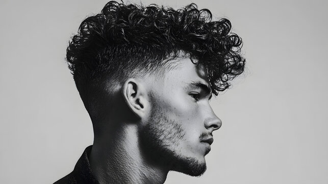 portrait of a young man with curly hair