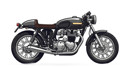 Fototapeta premium Men's Cafe Racer style motorcycle