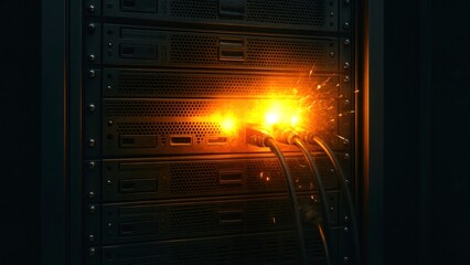 Overheating server glitch causes sparks and malfunction in data center