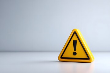 Glossy yellow triangular warning sign with a black border and bold exclamation mark.