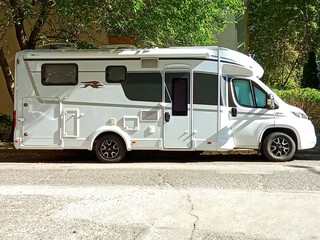 camper van on the road