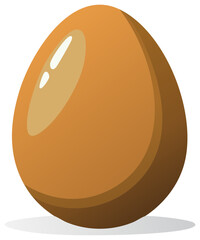 Single Cartoon Egg Illustration, Food Ingredient for Healthy Cooking and Baking