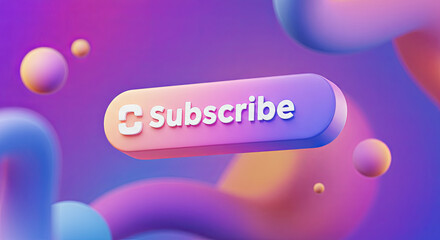 Underwater 3D Subscribe Button with Bubbles and Coral
