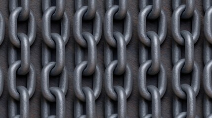Fototapeta premium Close-up view of interlinked metal chains showcasing texture and strength against a dark background