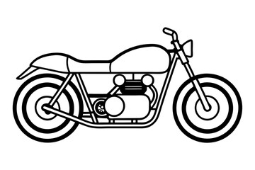 Classic Caf&eacute; Racer Motorcycle with Low Handlebars on Street &ndash; Vintage Custom Bike Design