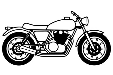 Classic Caf&eacute; Racer Motorcycle with Low Handlebars on Street &ndash; Vintage Custom Bike Design