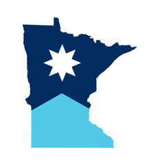 Minnesota state flag map