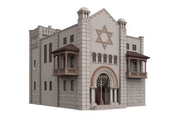 Architectural Rendering of a Traditional Synagogue Building
