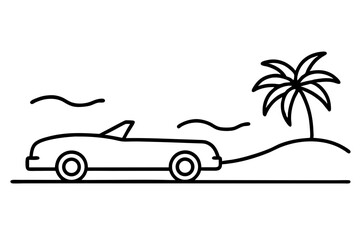 Convertible Car Driving on Scenic Coastal Highway SVG