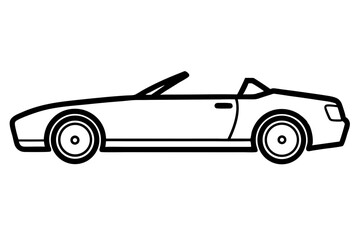 Convertible Car Icon with Open Roof &ndash; Vector Illustration