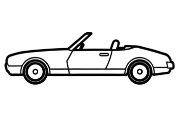 Convertible Car Icon with Open Roof &ndash; Vector Illustration