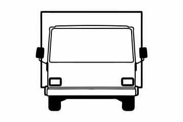 Minimalist Delivery Van Outline Icon &ndash; Line Art Transport Vehicle Design