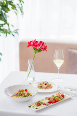 italian food in the restaurant