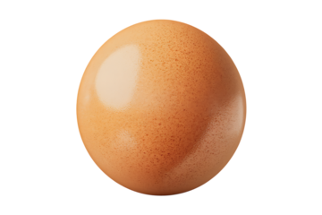 A Single, Perfectly Formed Brown Chicken Egg on White Background