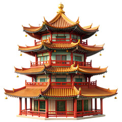 Obraz premium Majestic Chinese Pagoda Architectural Marvel of East Asian Design