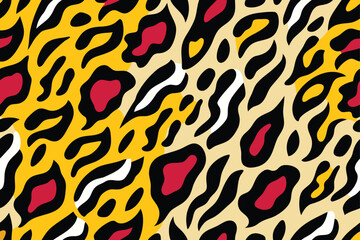 Seamless vector illustration of wild animal leopard skin pattern