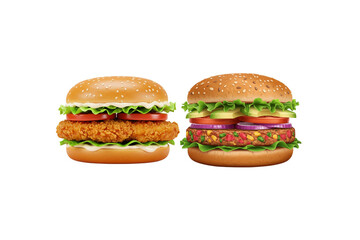 hamburger on white background