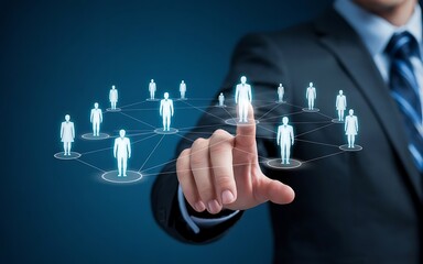 Hand shows human resources on a process flowchart