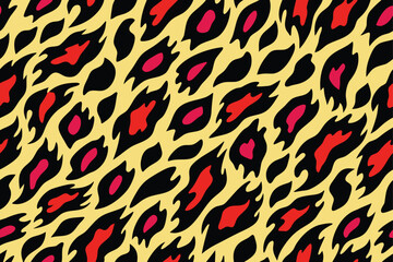 Seamless leopard skin pattern with a wild animal print design