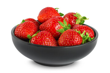 Strawberry in a ceramic bowl isolated on white background