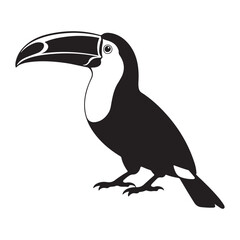 Stylized silhouette of a toucan bird 