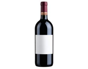  Premium Wine Bottle with Blank Label, isolated on transparent background