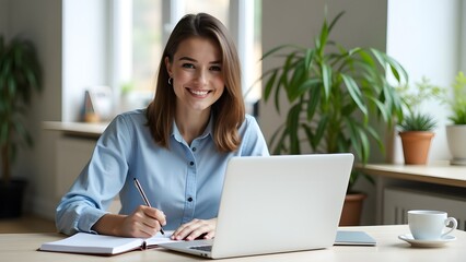 Successful Freelancer at Her Desk