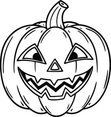 Scary carved pumpkin with a glowing face at night isolated on white background isolated on transparent background