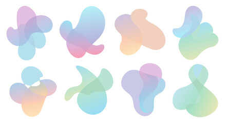 Abstract colorful amorphous shapes with soft pastel gradients creating a calming and modern visual composition ideal for digital art designs