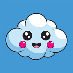 Adorable Kawaii Cloud Sticker 