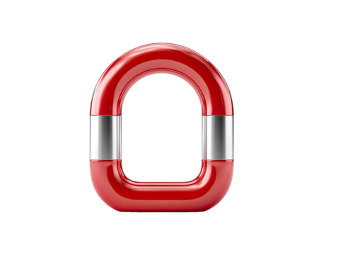 Red ring with metallic stripes.  Safety, protection,  industrial