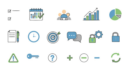 comprehensive infographic illustrating project management phases with icons and symbols representing planning execution and security concepts