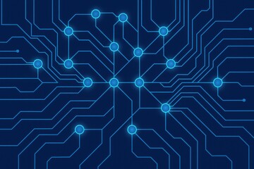 Obraz premium Neon Blue Neural Network Design – AI Visualization