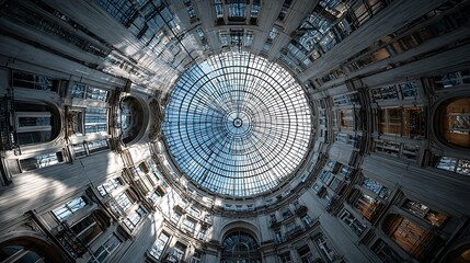 Obraz premium Intricate geometric patterned oval structure isolated on white background