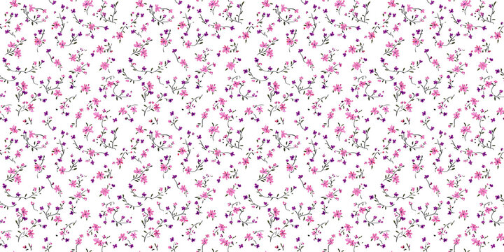 Wallpaper design with floral painting seamless pattern - Powered by Adobe