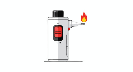 illustration of a modern electronic lighter designed with a digital display and safety features creating a sleek minimalistic device suitable for