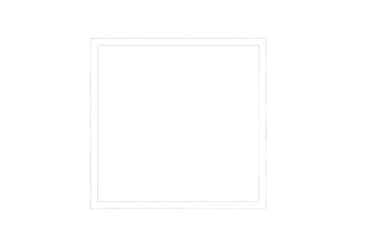 Simple white square frame on black background