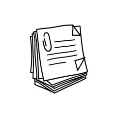 Stack of Assignments with Paper Clip Representing School Work and Organization