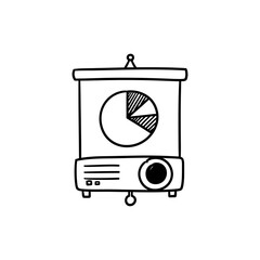 Projector Showing Pie Chart for Presentation and Data Analysis Image