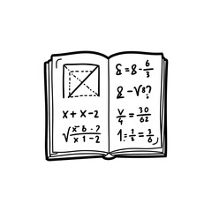 Book page with math problems illustrating education and problem solving skills
