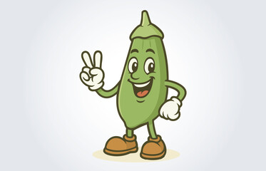 Lady Finger Mascot Cartoon Character Template