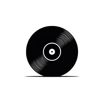 black vinyl record on white background clip art preview