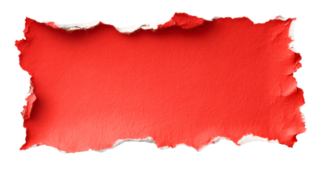 Torn Paper Edge with Red Texture PNG