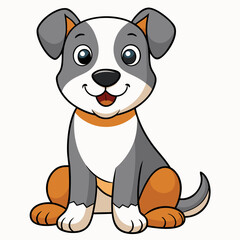 Fototapeta premium Cartoon dog illustration cute puppy drawing pet animal vector image art