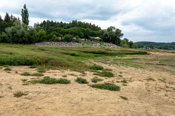 Restaurant with accommodation in a recreation center on the shore of a lake without water due to an ecological disaster