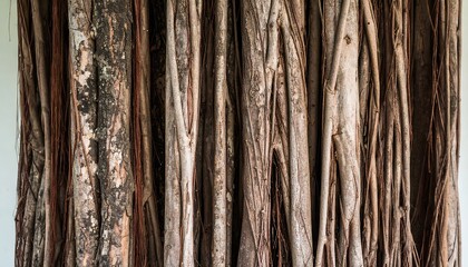 Obraz premium Close-up view of intricate tree roots and bark.